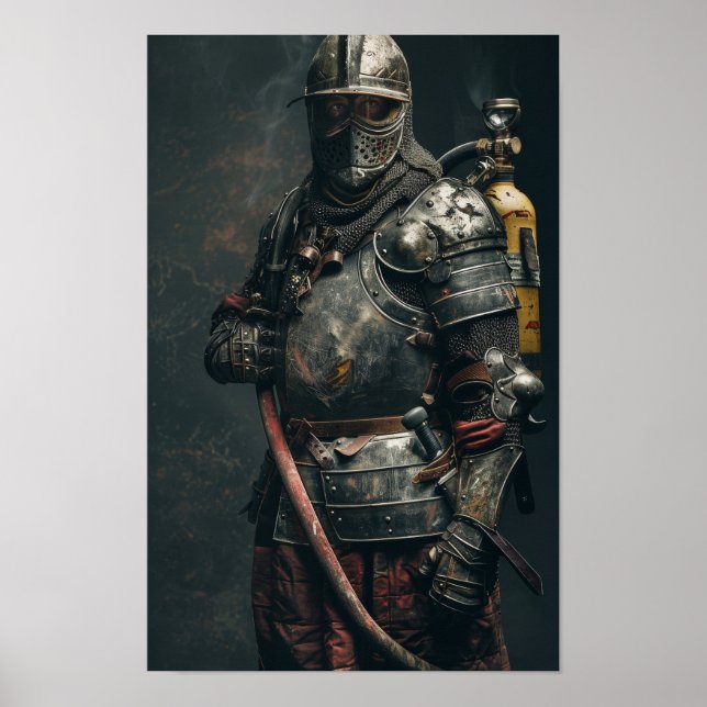 Mediaeval Knight in Armour Poster (Front)
