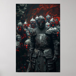 Mediaeval Knight in Dark Cave Poster