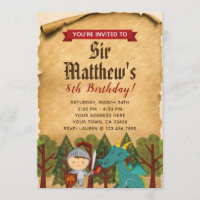 Mediaeval Knight Invitation