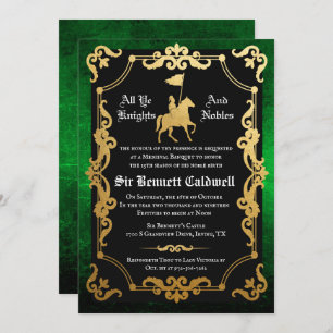 Mediaeval Knight Jousting Birthday Invitation