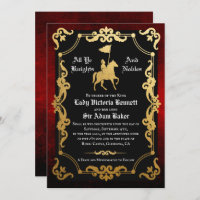 Mediaeval Knight Jousting Wedding Invitation