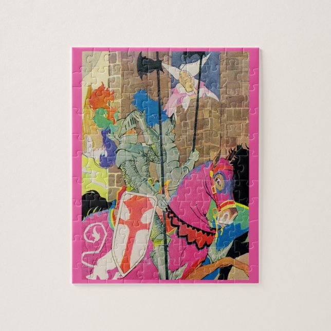 mediaeval knight on horseback jigsaw puzzle (Vertical)