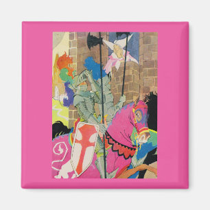 mediaeval knight on horseback magnet