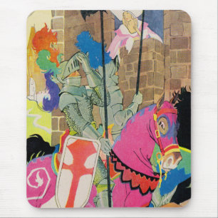 mediaeval knight on horseback mouse mat