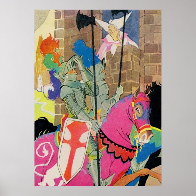 mediaeval knight on horseback poster (Front)