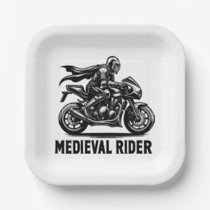 Mediaeval knight paper plate