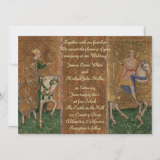 Mediaeval Knight Renaissance Fantasy Wedding Invitation (Front)