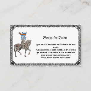 Mediaeval Knight Renfaire Book Request Baby Shower Enclosure Card