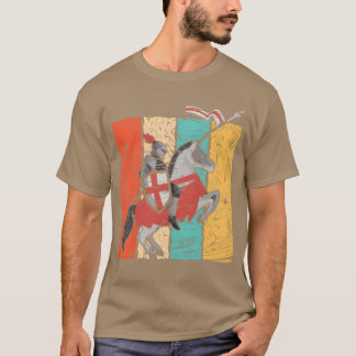 Mediaeval Knight Retro Horse Riding friends T-Shirt