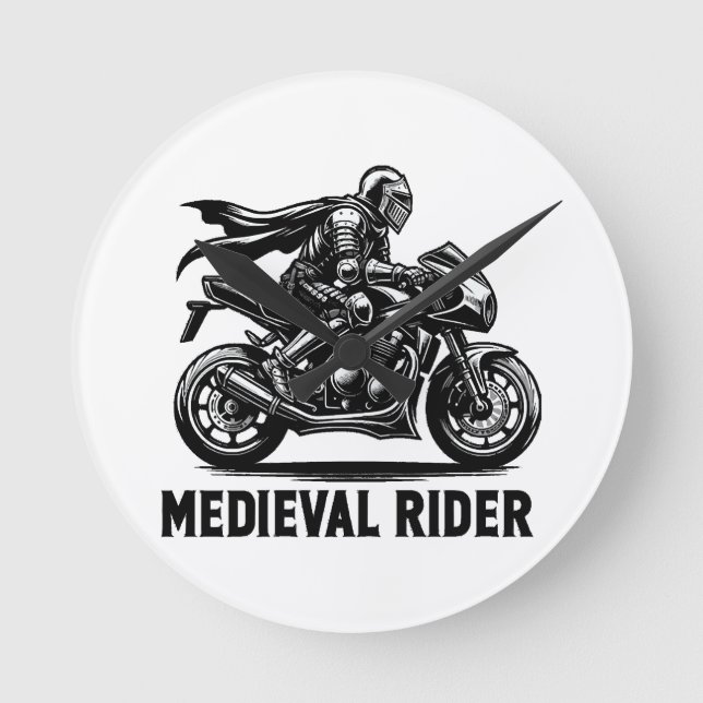 Mediaeval knight round clock (Front)