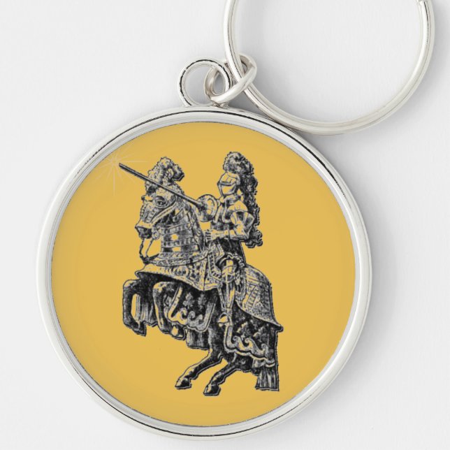 Mediaeval Knight Round Fantasy Key Chain (Front)