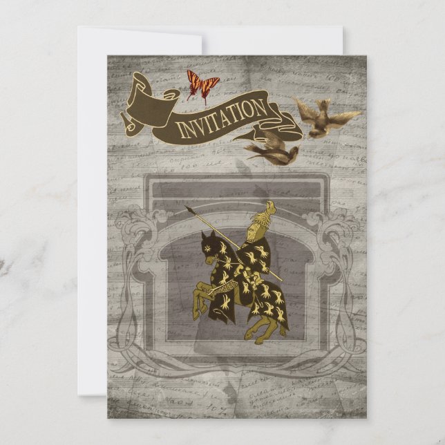 Mediaeval Knight Save The Date Cards (Front)