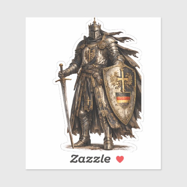 Mediaeval Knight Warrior Glossy Clear Fantasy .. (Sheet)