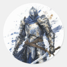 Mediaeval Knight with Blue Cape