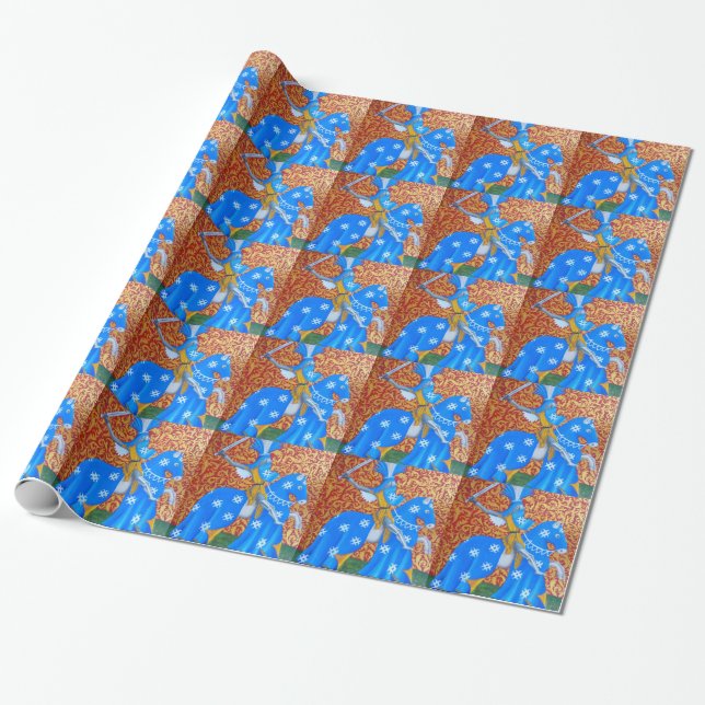 Mediaeval Knight Wrapping Paper (Unrolled)