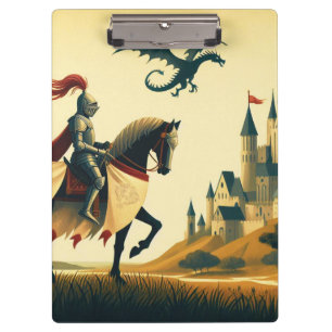 Mediaeval Knight & wyvern Clipboard