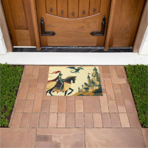 Mediaeval Knight & wyvern Doormat