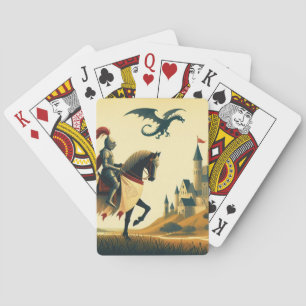 Mediaeval Knight & wyvern fantasy  Playing Cards