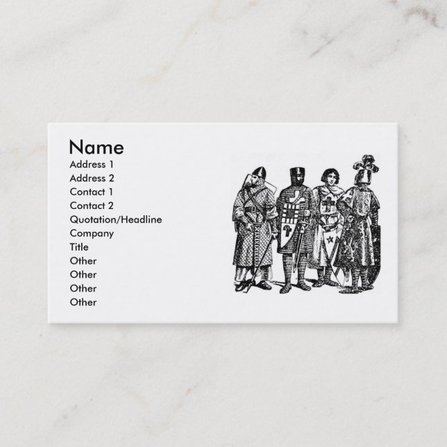 Mediaeval Knights Business Card (Front)