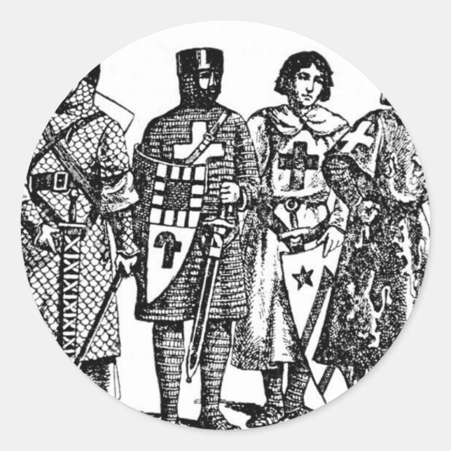 Mediaeval Knights Classic Round Sticker (Front)