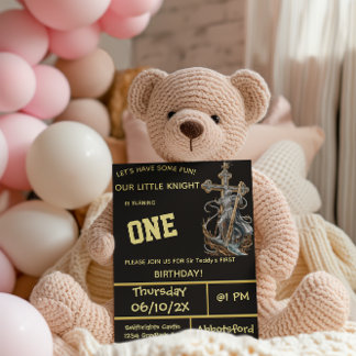 Mediaeval Knights First Birthday Invitation