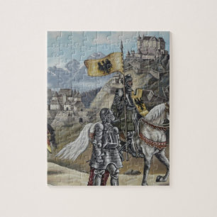 Mediaeval Knights Horses Lions Castle Party Destin Jigsaw Puzzle