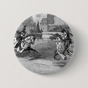 Mediaeval Knights Jousting 6 Cm Round Badge