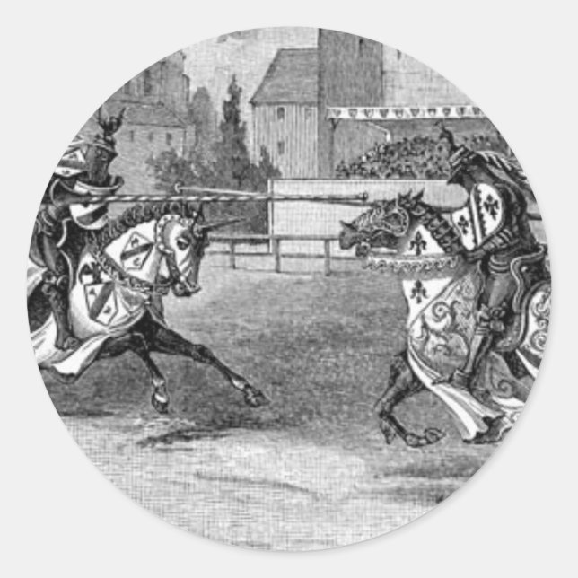Mediaeval Knights Jousting Classic Round Sticker (Front)
