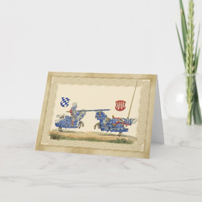 Mediaeval Knights Jousting in full barding and arm Card (Front)