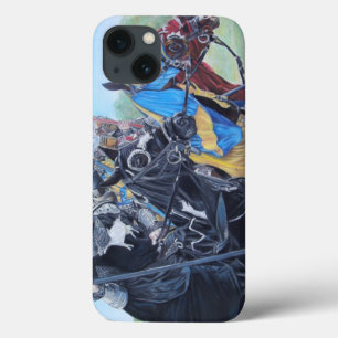 mediaeval knights jousting on horses historic art iPhone 13 case