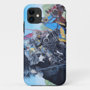 mediaeval knights jousting on horses historic art iPhone 11 case