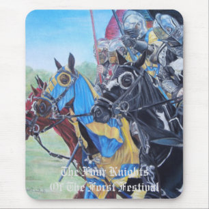 mediaeval knights jousting on horses historic art mouse mat