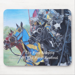 mediaeval knights jousting on horses historic art mouse mat