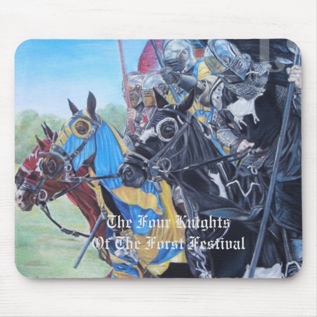 mediaeval knights jousting on horses historic art mouse mat (Front)