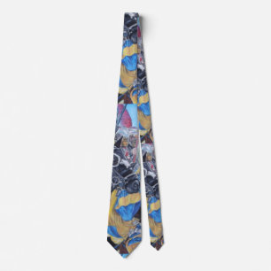 mediaeval knights jousting on horses historic art tie