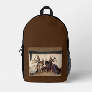 Mediaeval Knights Jousting Printed Backpack