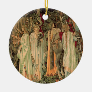 Mediaeval Knights of the Round Table Ceramic Tree Decoration