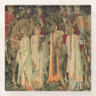 Mediaeval Knights of the Round Table Glass Coaster