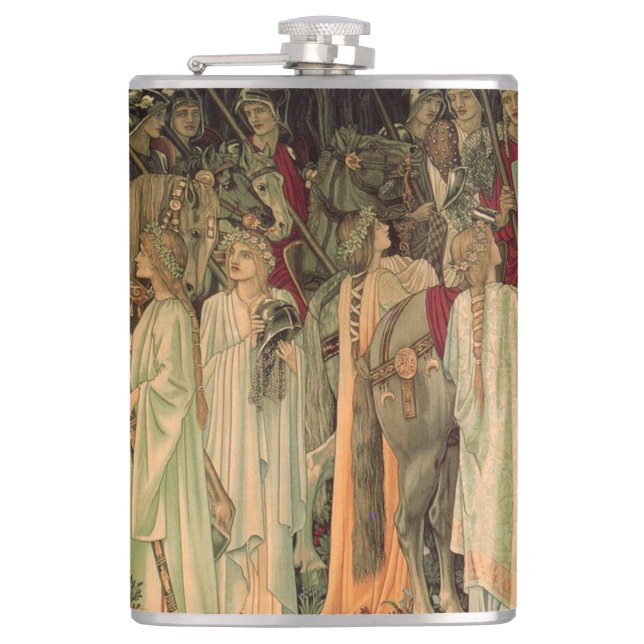 Mediaeval Knights of the Round Table Hip Flask (Front)