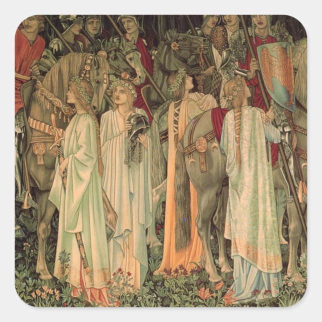 Mediaeval Knights of the Round Table Square Sticker (Front)