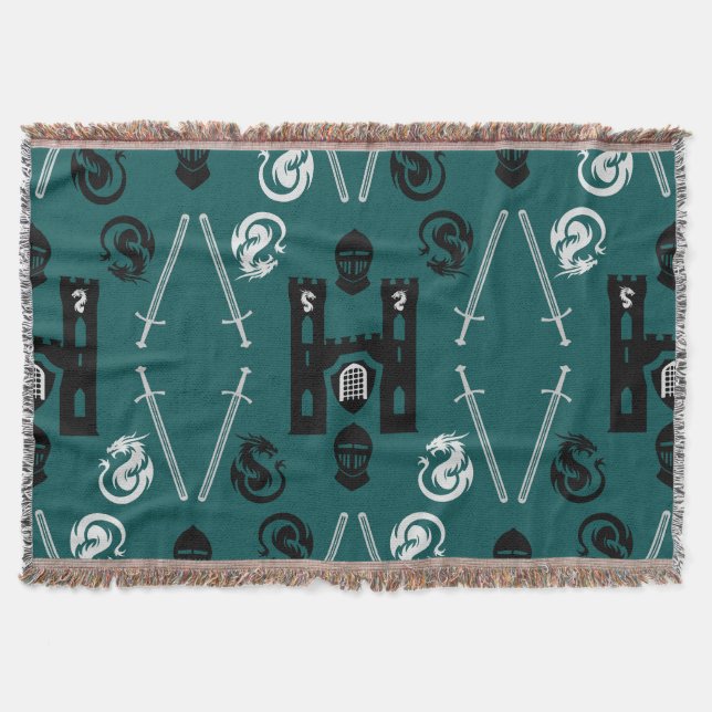 Mediaeval Knights Of The Round Table Throw Blanket (Front)