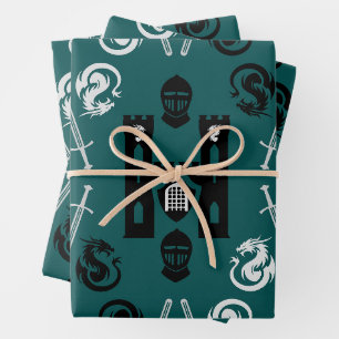 Mediaeval Knights Of The Round Table Wrapping Paper Sheet