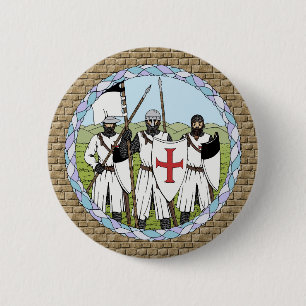 Mediaeval Knights Templar 6 Cm Round Badge