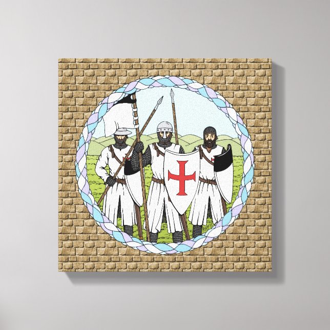 Mediaeval Knights Templar Canvas Print (Front)