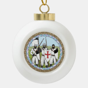 Mediaeval Knights Templar Ceramic Ball Christmas Ornament