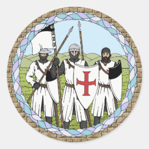 Mediaeval Knights Templar Classic Round Sticker