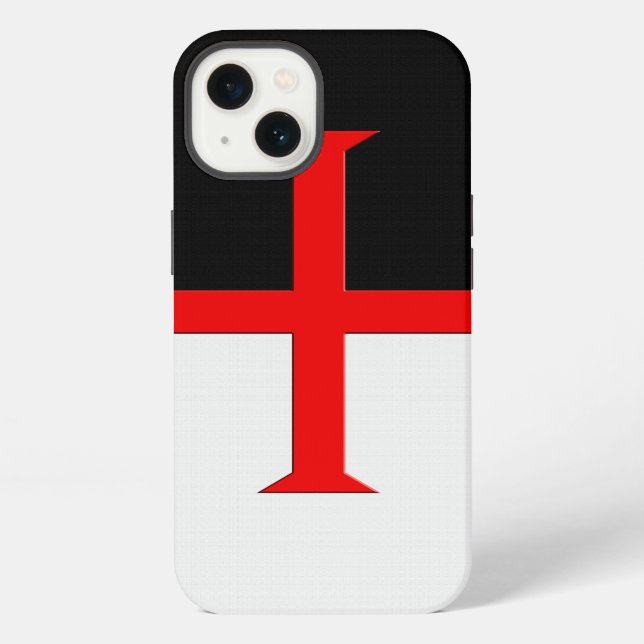 Mediaeval Knights Templar Cross Flag iPhone Case (Back)