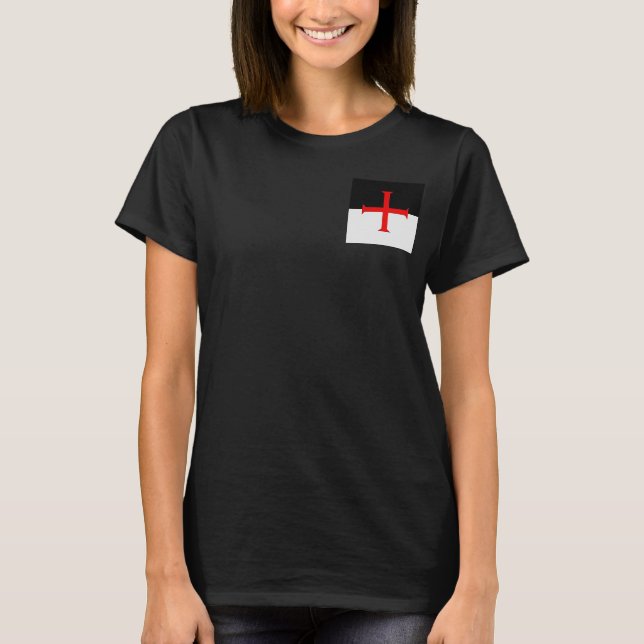 Mediaeval Knights Templar Cross Flag T-Shirt (Front)
