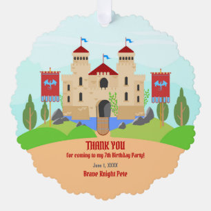 Mediaeval Knights Tournament Birthday Party Tree Decoration Card