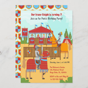 Mediaeval Knights Tournament Boy Birthday Party Invitation